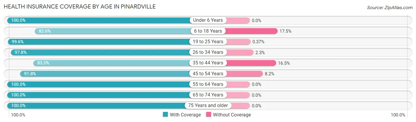Health Insurance Coverage by Age in Pinardville