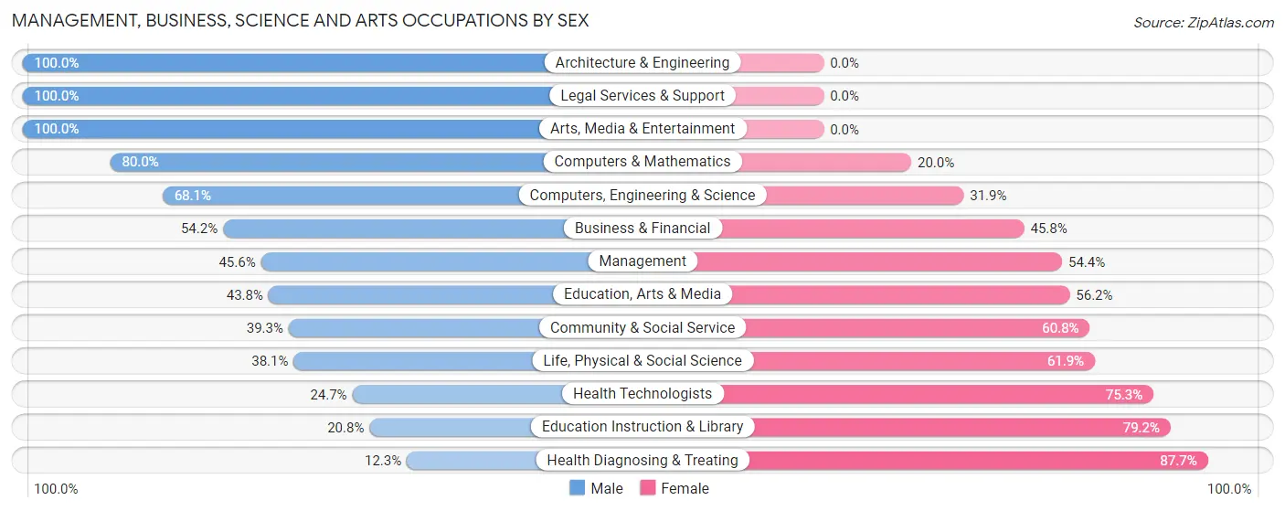 Management, Business, Science and Arts Occupations by Sex in South Hooksett