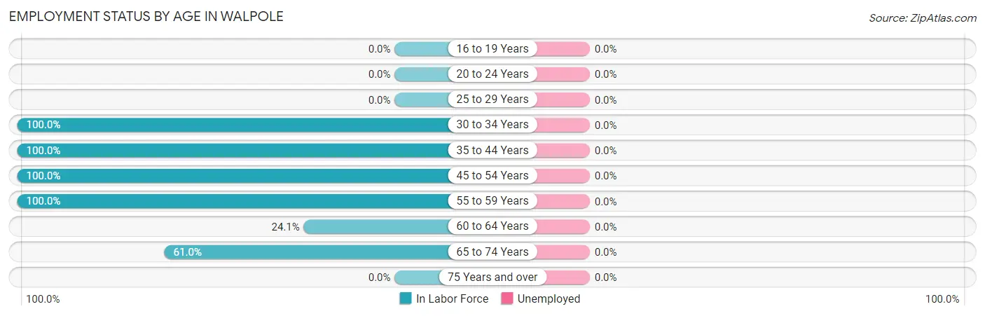 Employment Status by Age in Walpole