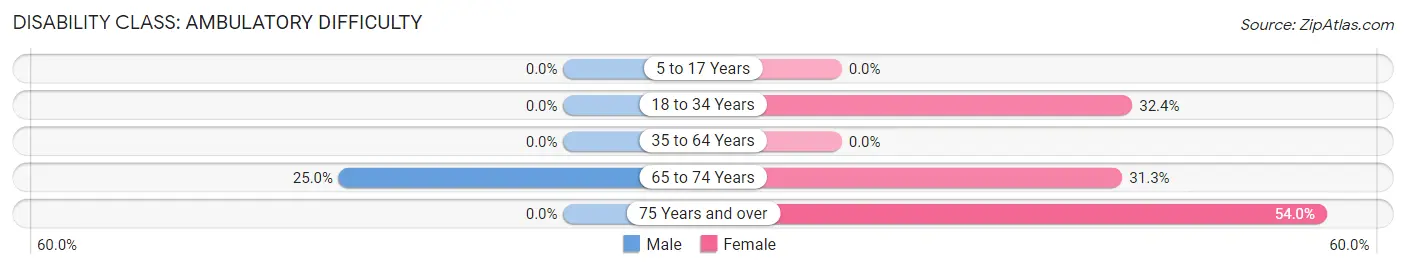 Disability in Warner: <span>Ambulatory Difficulty</span>