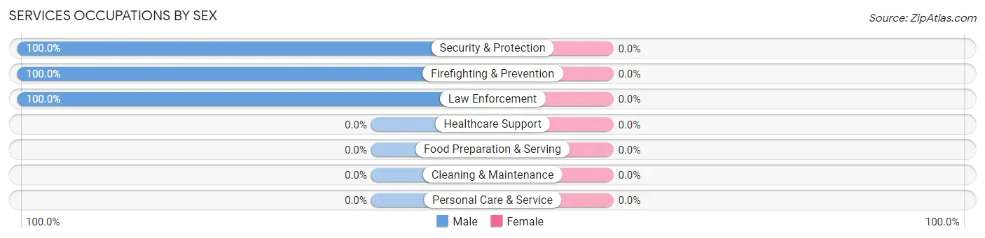 Services Occupations by Sex in Warner