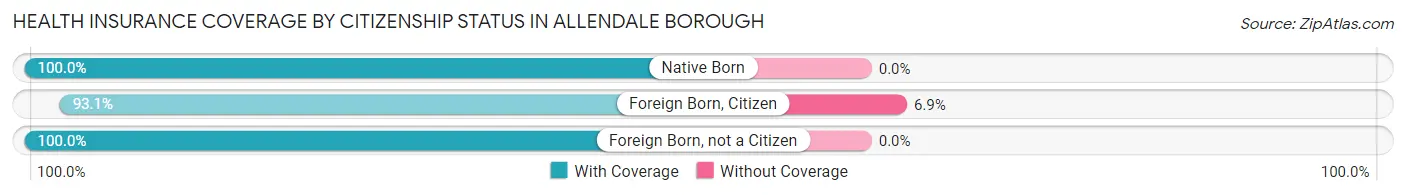 Health Insurance Coverage by Citizenship Status in Allendale borough