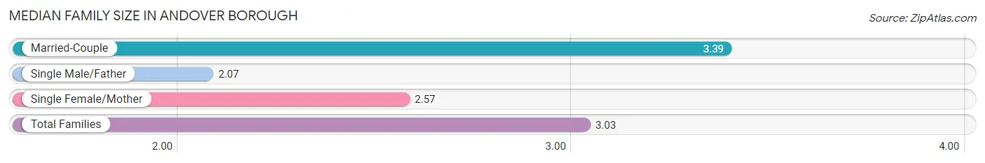 Median Family Size in Andover borough