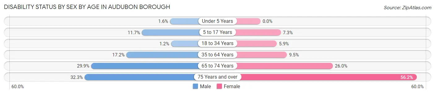 Disability Status by Sex by Age in Audubon borough