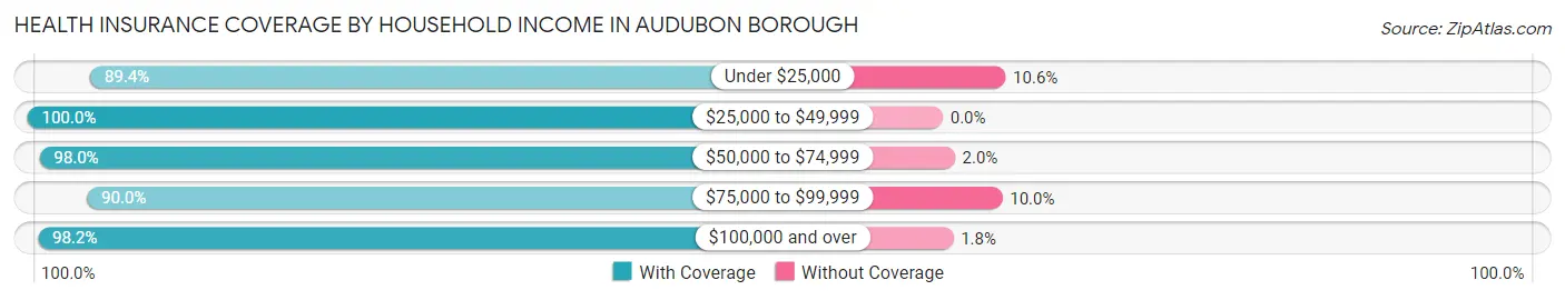 Health Insurance Coverage by Household Income in Audubon borough