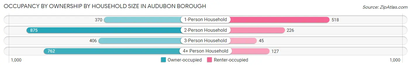 Occupancy by Ownership by Household Size in Audubon borough