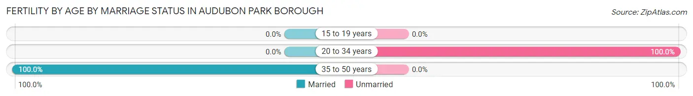 Female Fertility by Age by Marriage Status in Audubon Park borough