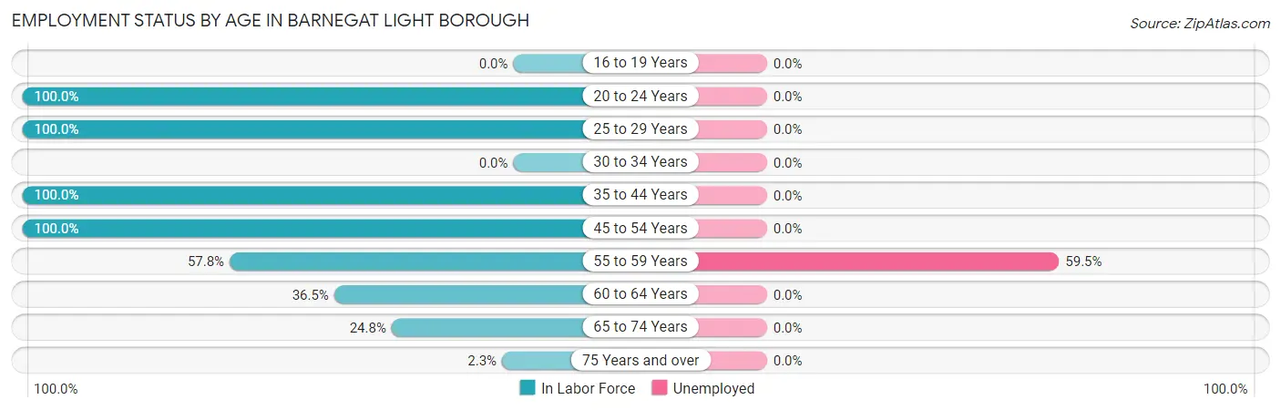 Employment Status by Age in Barnegat Light borough