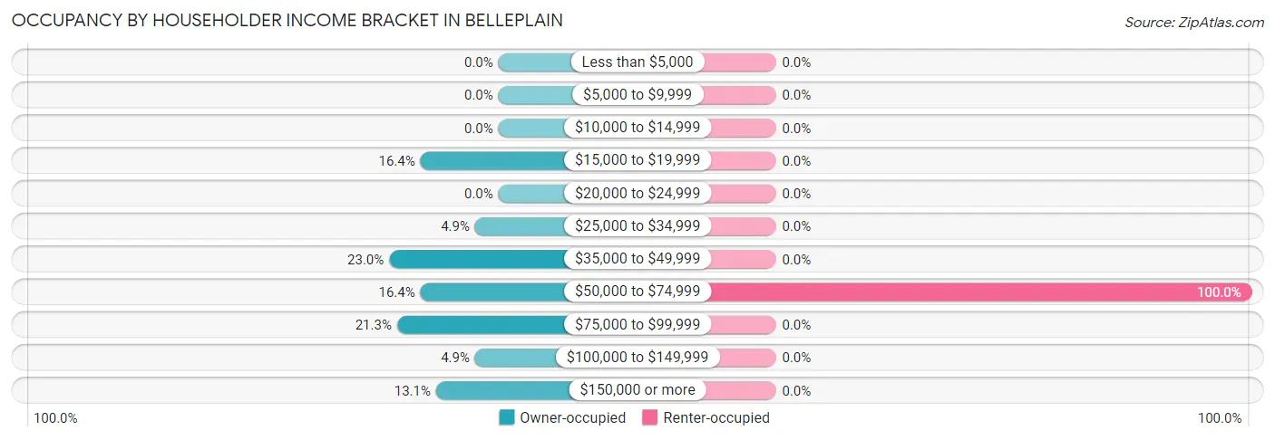 Occupancy by Householder Income Bracket in Belleplain