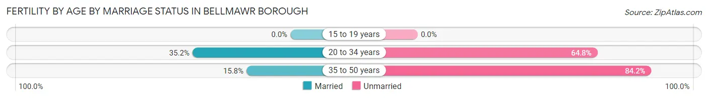 Female Fertility by Age by Marriage Status in Bellmawr borough
