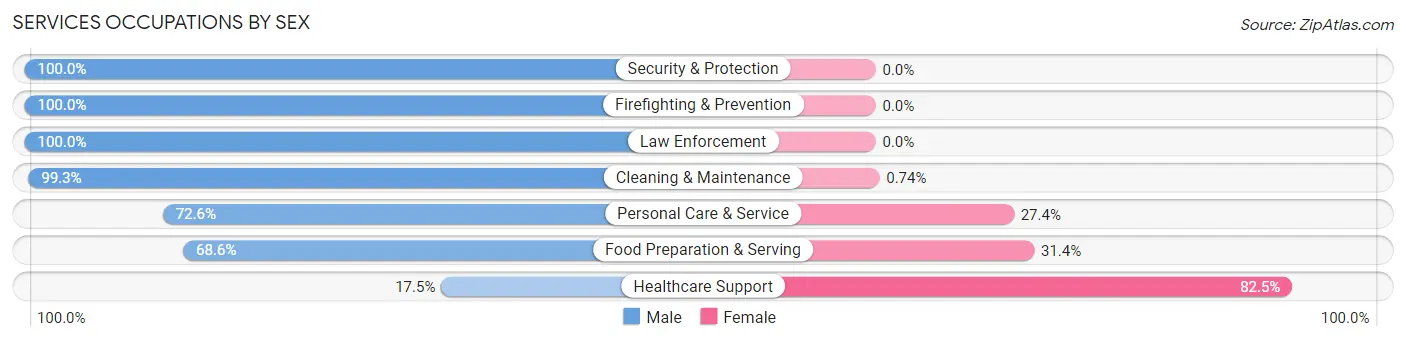 Services Occupations by Sex in Belmar borough