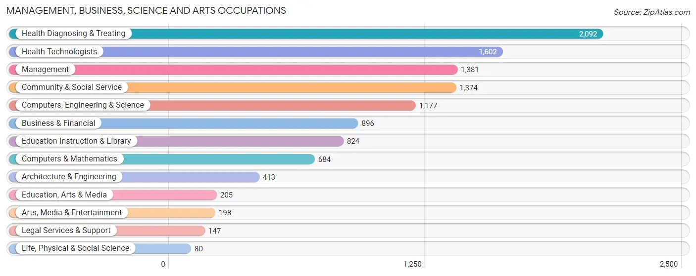 Management, Business, Science and Arts Occupations in Bergenfield borough