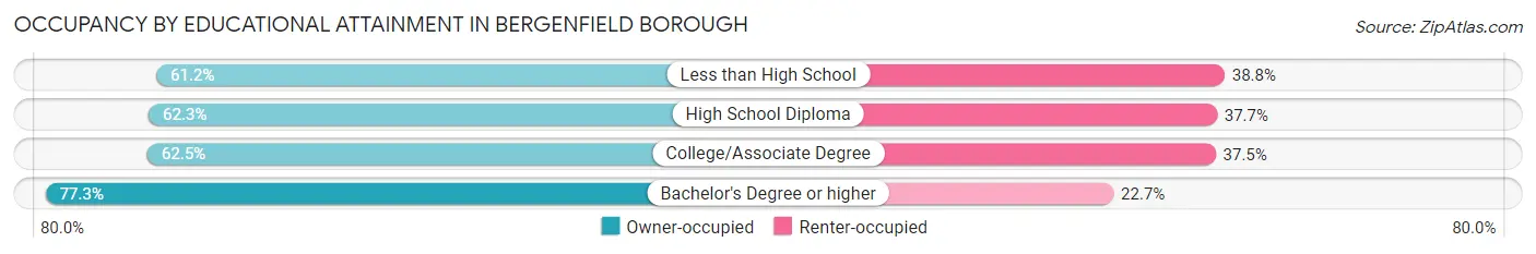 Occupancy by Educational Attainment in Bergenfield borough