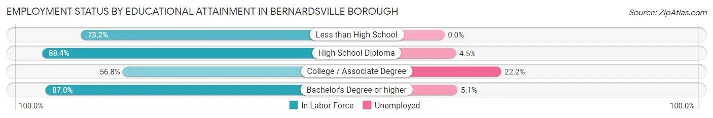 Employment Status by Educational Attainment in Bernardsville borough