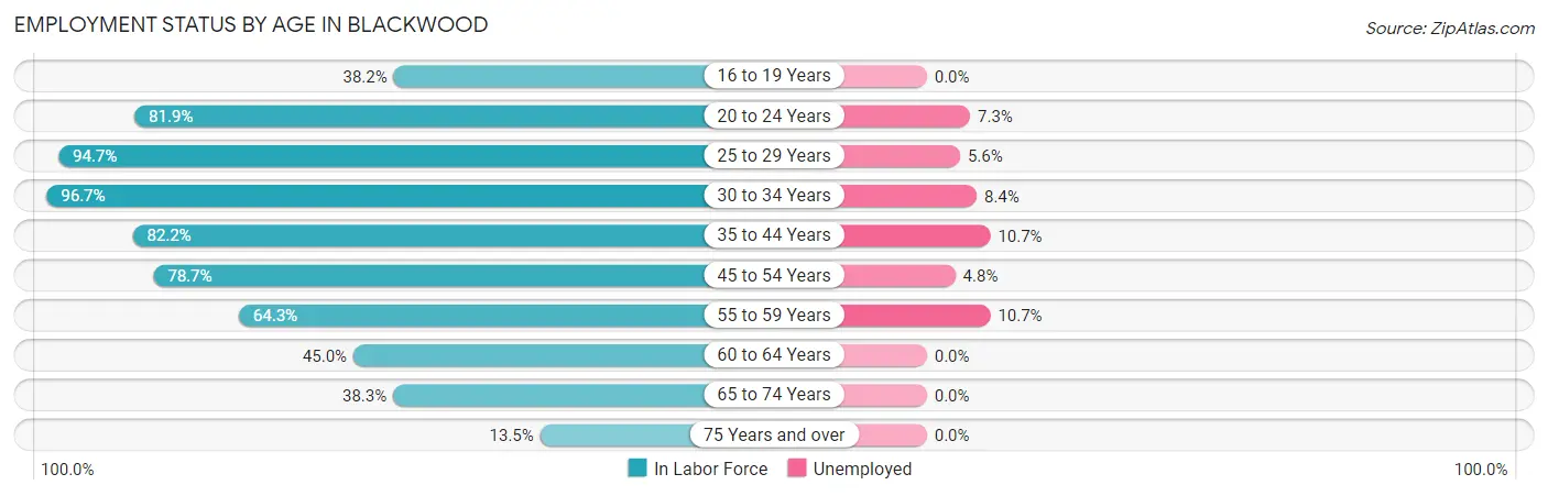 Employment Status by Age in Blackwood