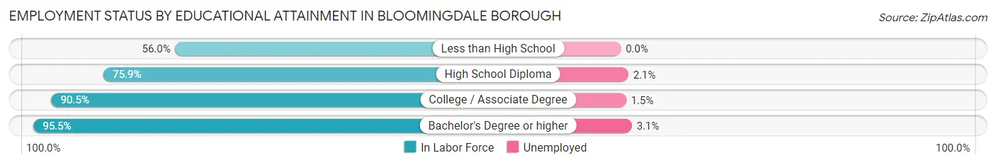 Employment Status by Educational Attainment in Bloomingdale borough