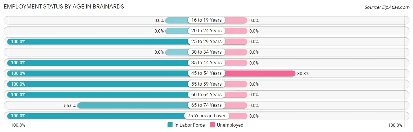 Employment Status by Age in Brainards