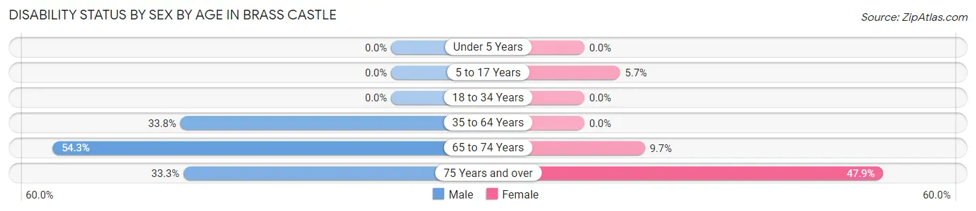 Disability Status by Sex by Age in Brass Castle