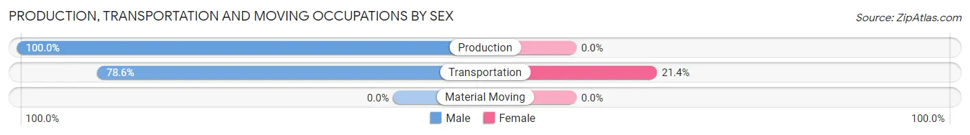 Production, Transportation and Moving Occupations by Sex in Brass Castle