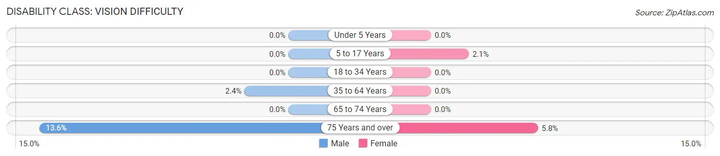 Disability in Bridgewater Center: <span>Vision Difficulty</span>