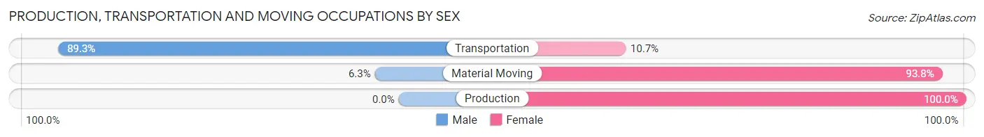 Production, Transportation and Moving Occupations by Sex in Brownville