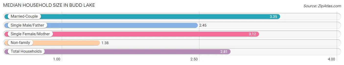 Median Household Size in Budd Lake
