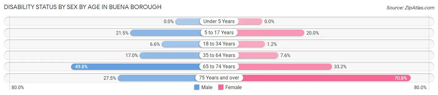 Disability Status by Sex by Age in Buena borough