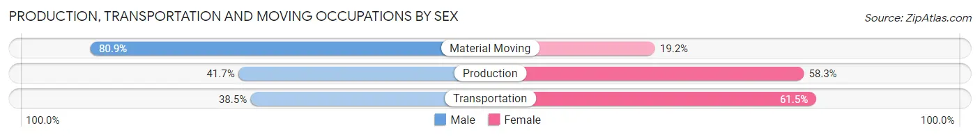 Production, Transportation and Moving Occupations by Sex in Byram Center