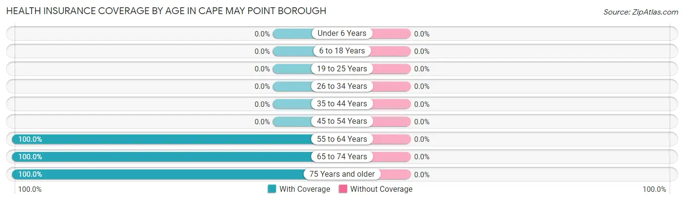 Health Insurance Coverage by Age in Cape May Point borough