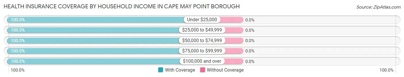 Health Insurance Coverage by Household Income in Cape May Point borough
