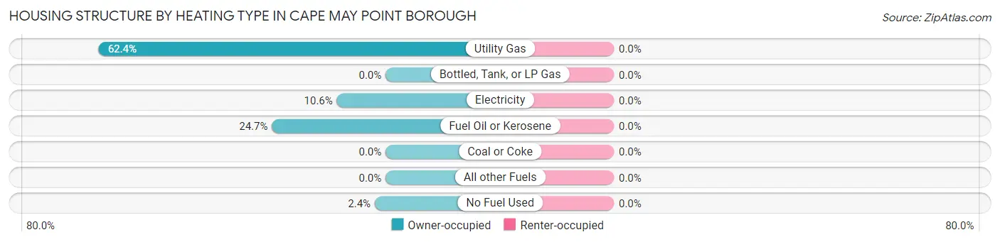 Housing Structure by Heating Type in Cape May Point borough