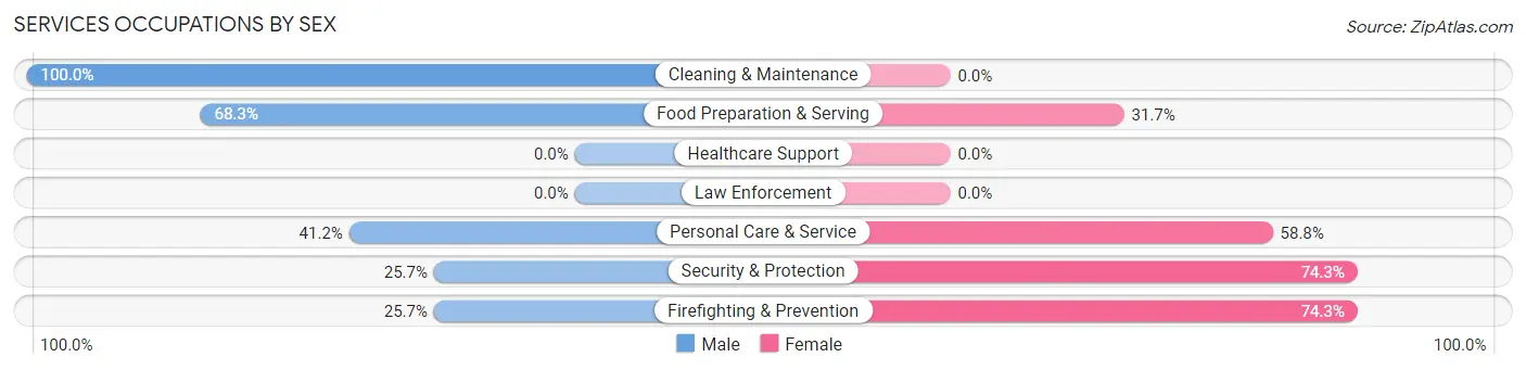 Services Occupations by Sex in Carlstadt borough