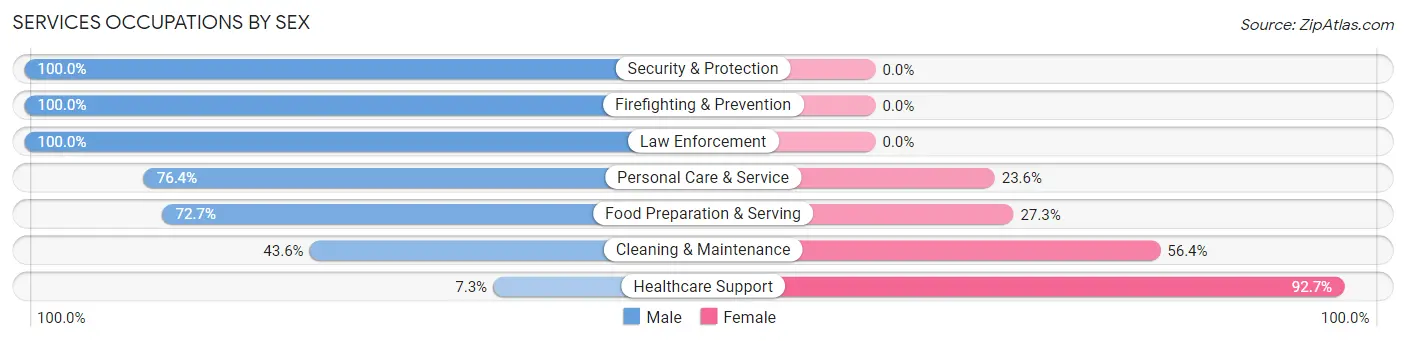 Services Occupations by Sex in Carteret borough
