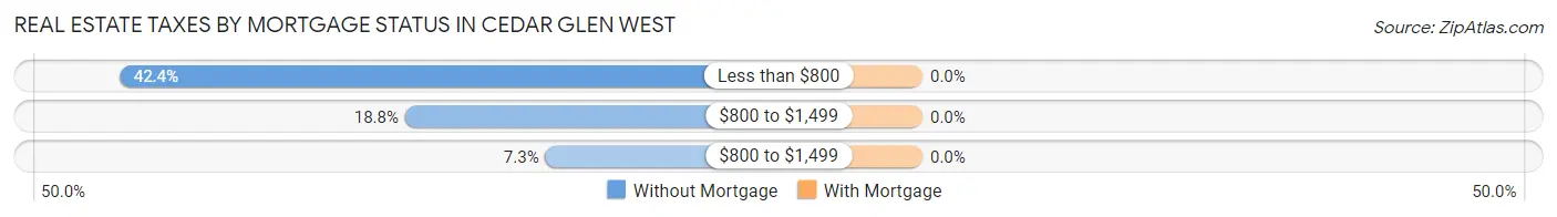 Real Estate Taxes by Mortgage Status in Cedar Glen West