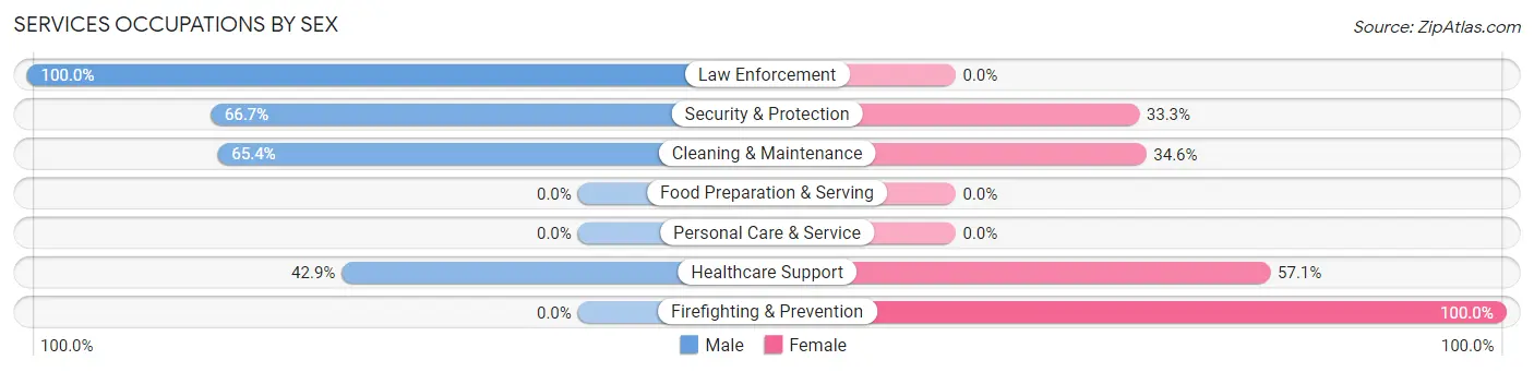 Services Occupations by Sex in Centre Grove
