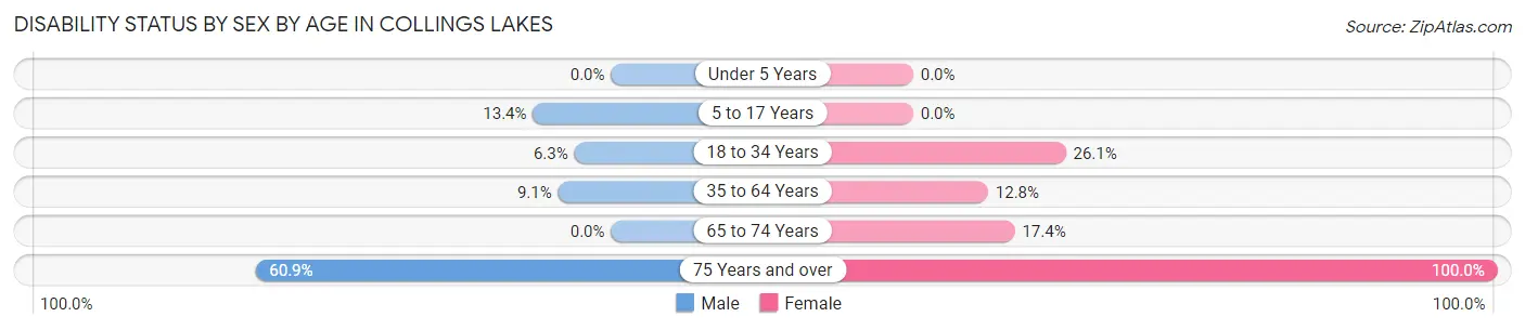 Disability Status by Sex by Age in Collings Lakes