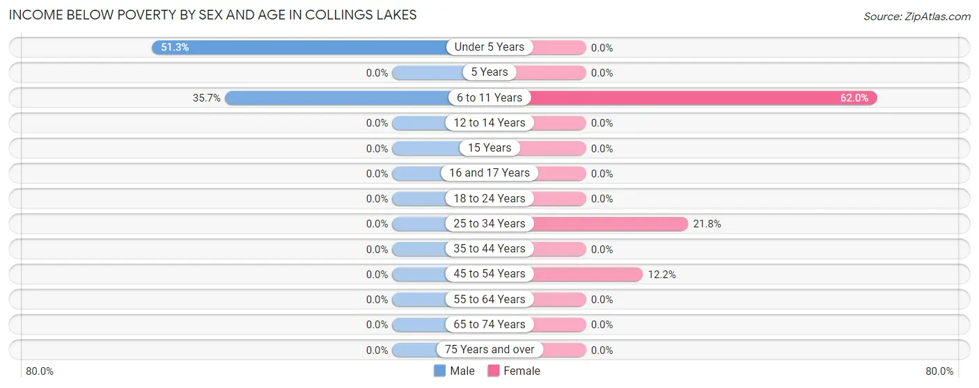 Income Below Poverty by Sex and Age in Collings Lakes