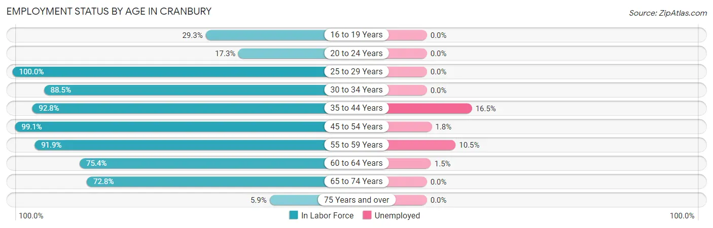 Employment Status by Age in Cranbury