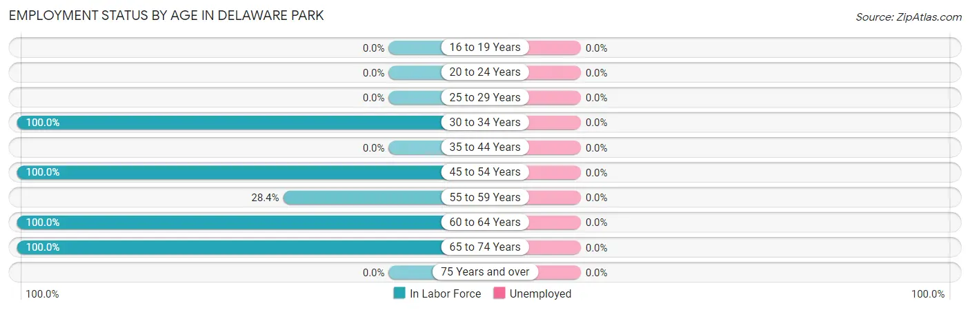 Employment Status by Age in Delaware Park