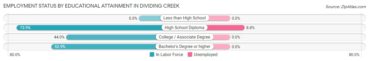 Employment Status by Educational Attainment in Dividing Creek