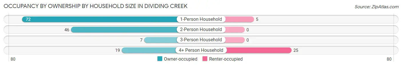 Occupancy by Ownership by Household Size in Dividing Creek