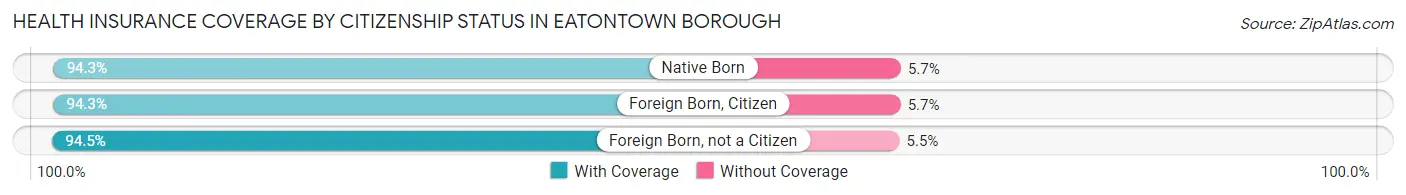 Health Insurance Coverage by Citizenship Status in Eatontown borough