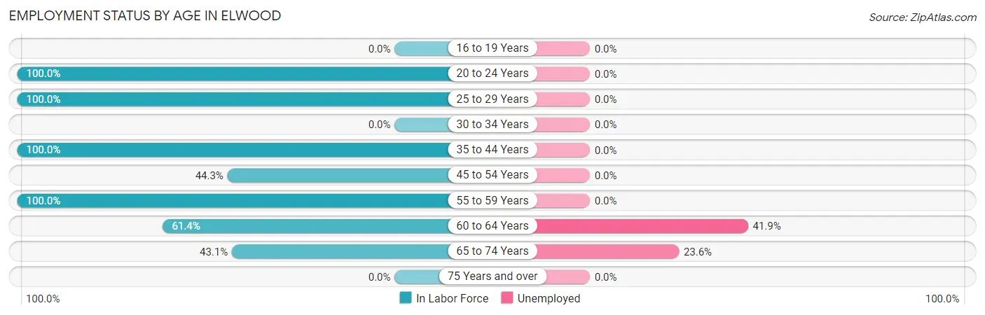 Employment Status by Age in Elwood
