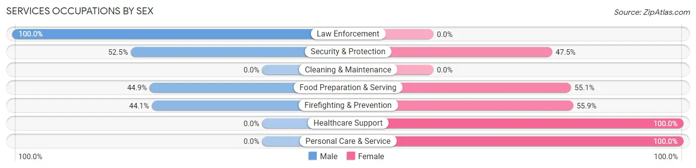 Services Occupations by Sex in Englewood Cliffs borough