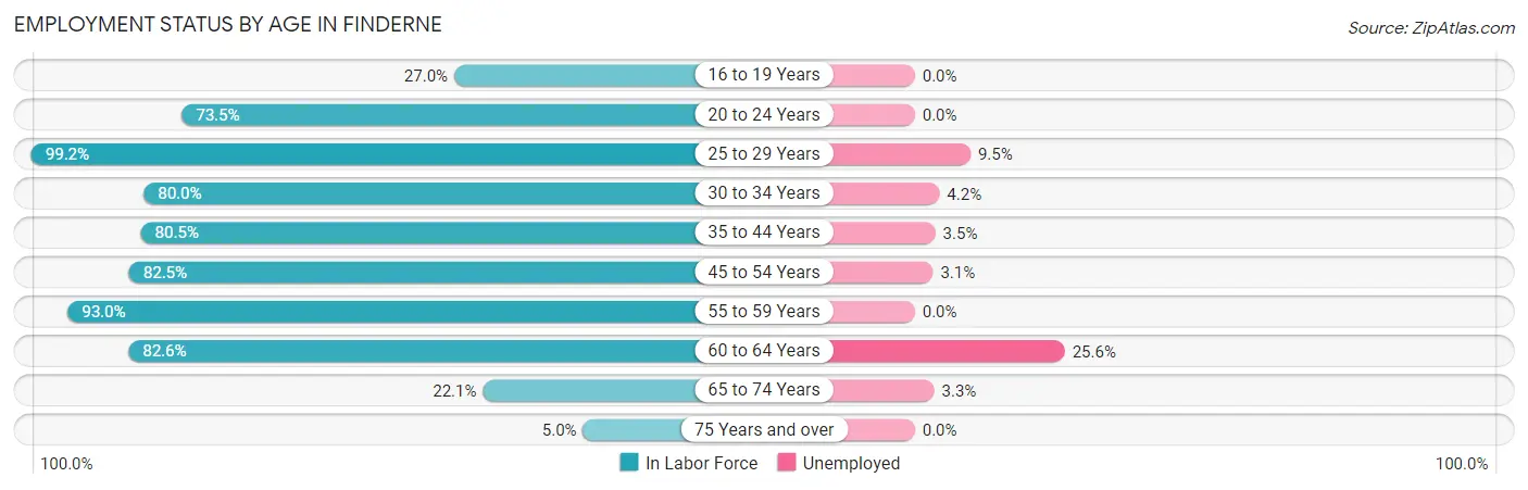 Employment Status by Age in Finderne