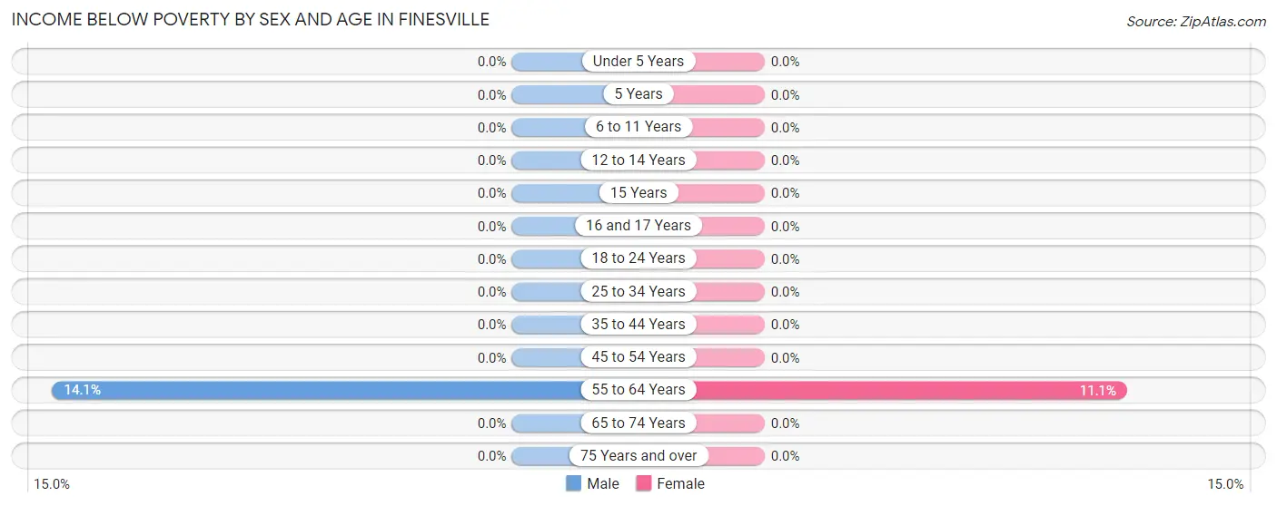 Income Below Poverty by Sex and Age in Finesville
