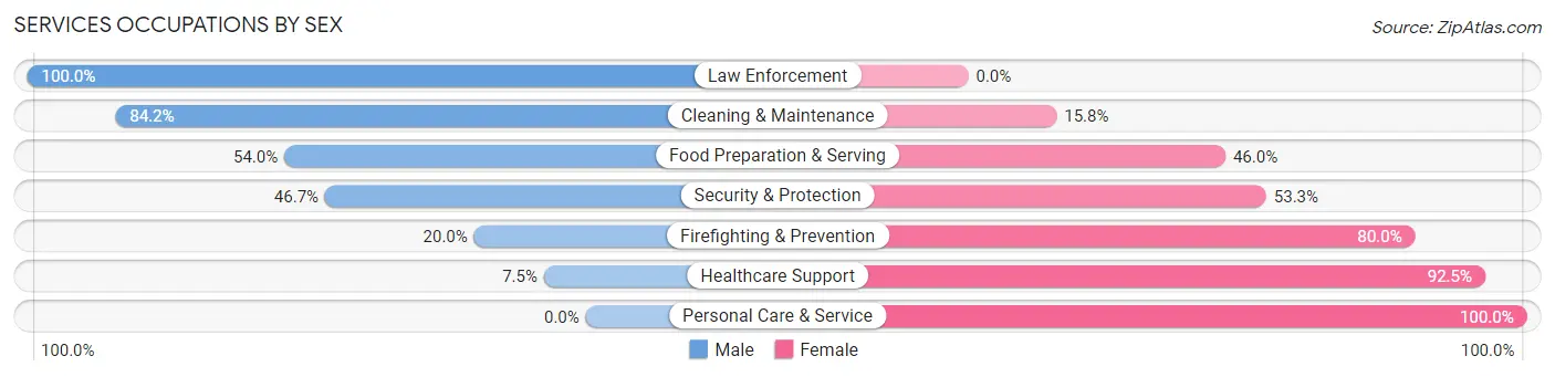 Services Occupations by Sex in Florence