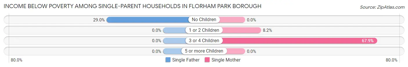 Income Below Poverty Among Single-Parent Households in Florham Park borough