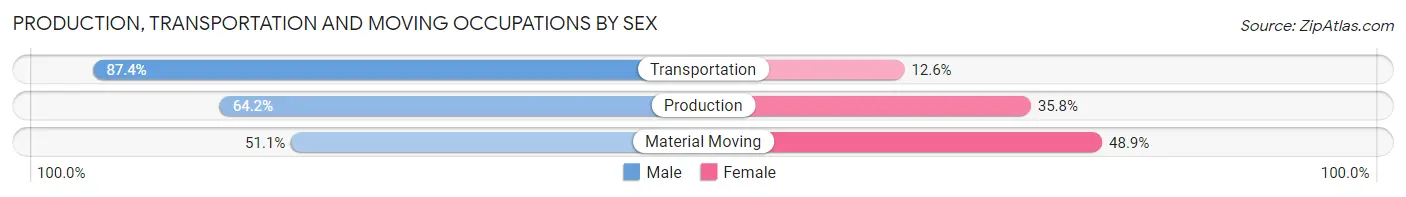 Production, Transportation and Moving Occupations by Sex in Fords