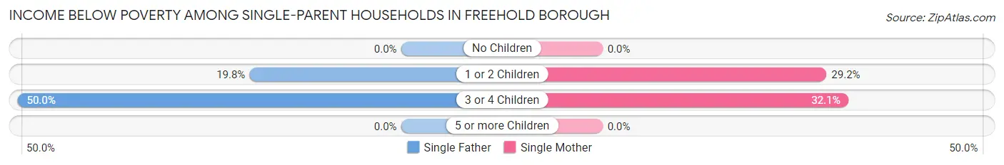 Income Below Poverty Among Single-Parent Households in Freehold borough